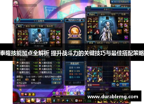 泰隆技能加点全解析 提升战斗力的关键技巧与最佳搭配策略